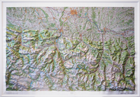 Reliëfkaart Hautes Pyrenées met voelbaar 3D Relief 113 x 80 cm (9782758534587) | IGN - Institut Géographique National - thumbnail
