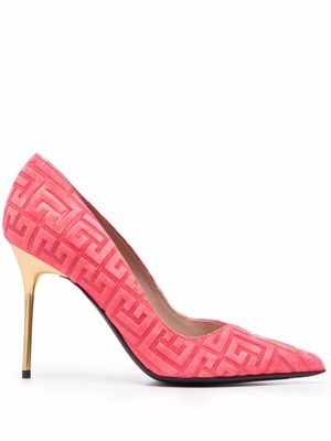 Balmain escarpins pointus à logo en jacquard - Rose