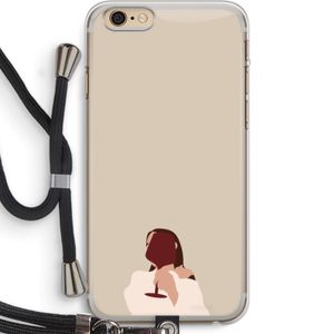 I drink wine: iPhone 6 PLUS / 6S PLUS Transparant Hoesje met koord