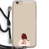 I drink wine: iPhone 6 PLUS / 6S PLUS Transparant Hoesje met koord