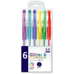 Glitter & Geur gelpennen, 6 stuks