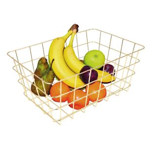 Fruitschaal/fruitmand middelgroot staaldraad goud 30 x 21 x 14 cm