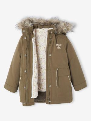 3-in-1 parka met capuchon meisje kaki