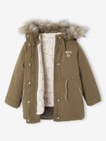 3-in-1 parka met capuchon meisje kaki