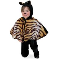 Verkleed poncho tijger - voor peuters - verkleedkleding - Kinderponcho - cape tijgertje