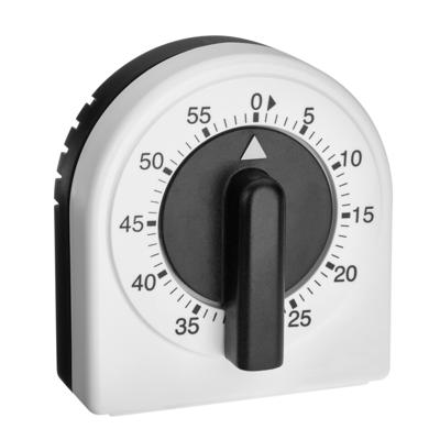 TFA Keuken Timer - mechanische wekker - grijs - kunststof - 60 minuten - kookwekker