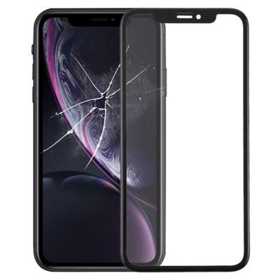 Voorste scherm buitenste glas met Frame + OCA optisch duidelijk zelfklevende voor iPhone XR (zwart)