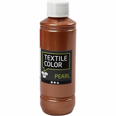 Creativ Company Textielkleur, parelmoer, koper, 250 ml/ 1 fles