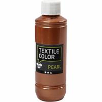Creativ Company Textielkleur, parelmoer, koper, 250 ml/ 1 fles