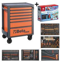 Beta RSC24/7FO Gevulde Gereedschapswagen | + Nintendo Switch Sports Edition | 7 Lades | 390-delig | Oranje - ZNLDEC022