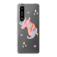 Roze eenhoorn: Sony Xperia 1 III Transparant Hoesje