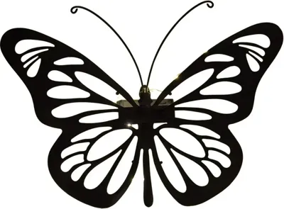 Anna's Collection Solar vlinder 25 x 34,5 x 5 cm - Zwart