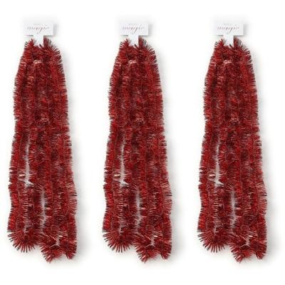 Inge Christmas Goods Kerstslinger - 3x - guirlande - rood - 270 cm