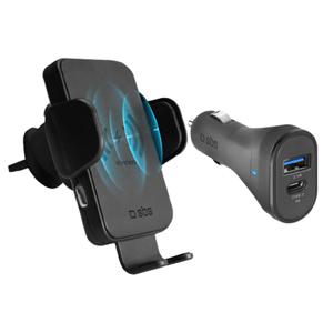 SBS Clamp 15W cradle for ultra-fast wireless charging and Car Charger Kit