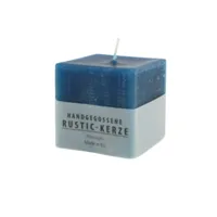 Gala stompkaars rustiek vierkant blauw 7 x 7 cm | 12 stuks
