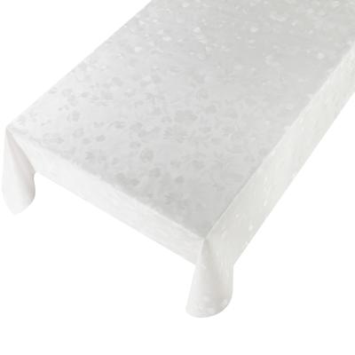 Bellatio Design Tafelzeil Flowers - wit met bloemen print - 140 x 175 cm - Rechthoekig - Buiten en b