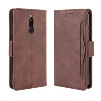 Voor Xiaomi Redmi 8 portemonnee stijl huid voelen kalf patroon lederen draagtas met aparte kaartsleuf (bruin)
