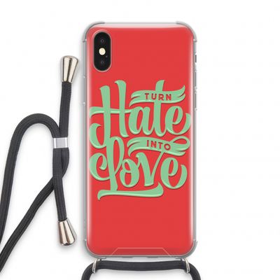 Turn hate into love: iPhone XS Transparant Hoesje met koord