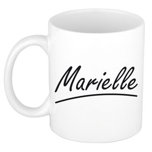 Naam cadeau mok / beker Marielle met sierlijke letters 300 ml