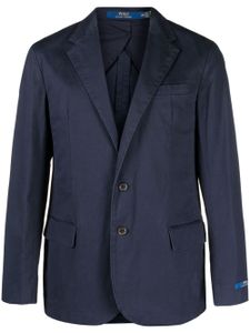 Polo Ralph Lauren single-breasted logo-patch blazer - Bleu