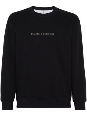 Brunello Cucinelli sweat à logo brodé - Noir