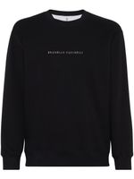 Brunello Cucinelli sweat à logo brodé - Noir