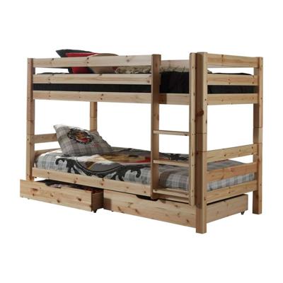 Leen Bakker - Vipack Stapelbed Pino Met Opberglades - 140x103x208 Cm - Grenenhout - Beige