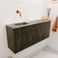 Toiletmeubel Mondiaz Joya Dlux | 101.6 cm | Meubelkleur Shadow | Faye wastafel Oza Wasbak Links | Zonder kraangat(en)