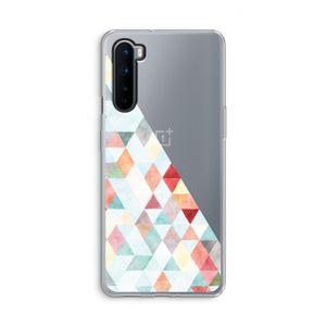 Gekleurde driehoekjes pastel: OnePlus Nord Transparant Hoesje