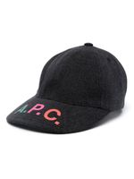 A.P.C. casquette en jean à logo imprimé - Noir - thumbnail