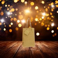 Set van 12x stuks luxe gouden papieren giftbags/tasjes met glitters 12.5 x 20 cm
