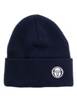 Sergio Tacchini bonnet en maille nervurée à patch logo - Bleu