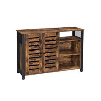 Dressoir met 2 deuren en verstelbare planken, Vintagebruin + zwart - thumbnail