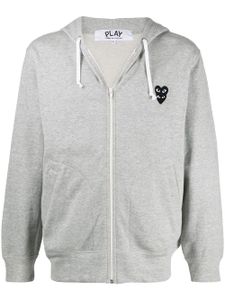 Comme Des Garçons Play hoodie à logo poitrine - Gris