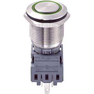 TRU COMPONENTS 701856 LAS1-BGQ-11E/G/12V Vandalismebestendige druktoets 250 V/AC 5 A 1x uit/(aan) Moment Groen IP67 1 stuk(s)