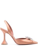 Amina Muaddi Rosie 95mm satin pumps - Rose - thumbnail