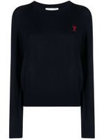 AMI Paris pull en laine mérinos à col rond - Bleu