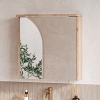 Fontana Grado spiegelkast met verlichting 60cm 1 deur warm eiken - thumbnail