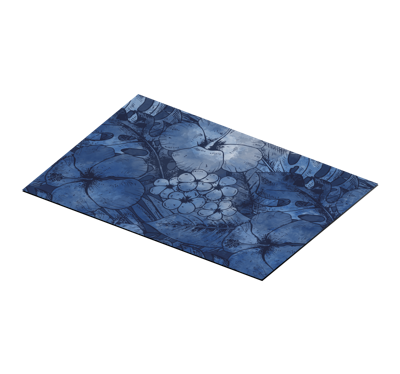 Moderne placemats Blauwe aquarel bloemen