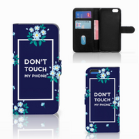 Apple iPhone 6 Plus | 6s Plus Portemonnee Hoesje Flowers Blue DTMP - thumbnail