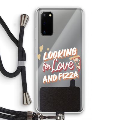 Pizza is the answer: Samsung Galaxy S20 Transparant Hoesje met koord
