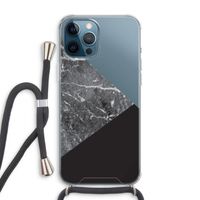 Combinatie marmer: iPhone 12 Pro Max Transparant Hoesje met koord Combinatie marmer: iPhone 12 Pro Max Transparant Hoesje met koord