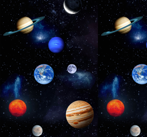 Kosmos ruimte planeten sterren behang