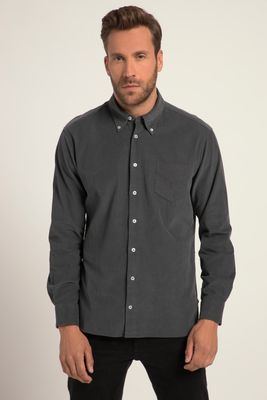 Grote Maten Corduroy overhemd, Heren, grijs, Maat: 6XL, Katoen, JP1880