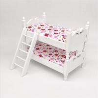 1:12 Mini huis speelgoed simulatie kinderen houten stapelbed (roze aardbei)