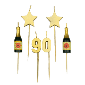 Taartkaarsjes Set 90 Jaar (6st)