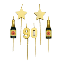 Taartkaarsjes Set 90 Jaar (6st)