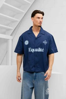 Equalité Ash Boxy Shirt Heren Donkerblauw - Maat L - Kleur: Donkerblauw | Soccerfanshop