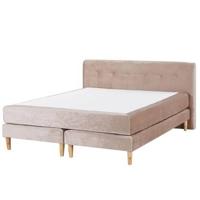 Beliani-MARQUISE -Tweepersoons boxspring-Beige-160 x 200 cm-Fluweel