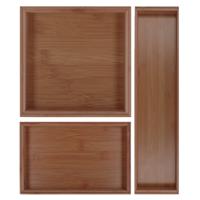 Lade bakjes/organize set - Tidy Smart - 3 delig - acacia hout - opbergsysteem/opbergen